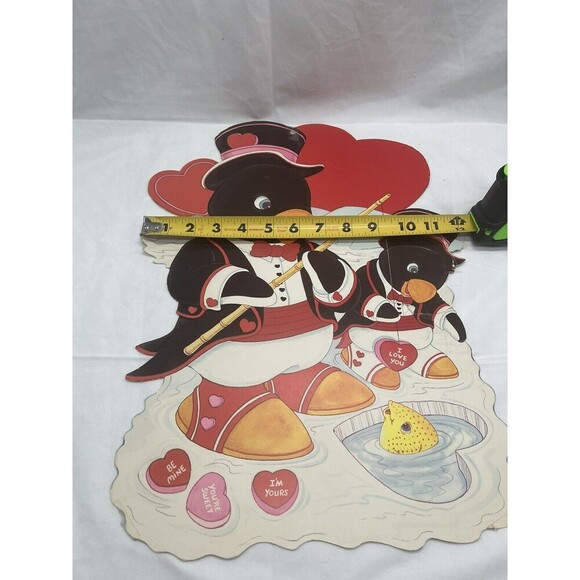 Vintage Valentine’s Day Die Cut Penguin Wall Decoration Hard To Find - Picture 12 of 12